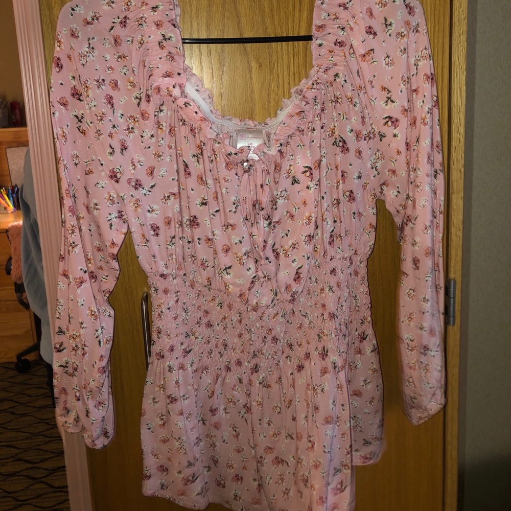 Pink Floral Blouse